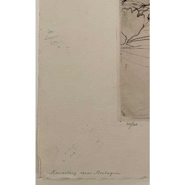 Eric G. Scott (1892-1978) "Monastery Near Montague" etching on paper pencil signed, titled and numbered 25 of 100.