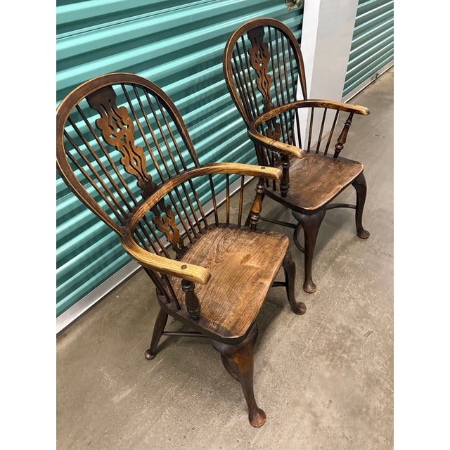 Pair of Antique English Windsor Chairs For Sale - Image 4 of 4