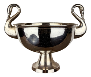 Art Deco Silver-Plated Swan Centerpiece with Swan Handles, 1920s