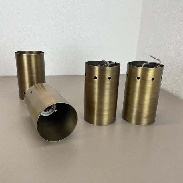 Minimalist Brass Hole Pattern Tube Wall Sconces, Italy, 1970s, Set of 2 For Sale - Image 10 of 18