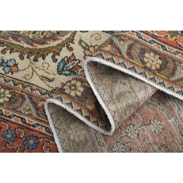 1970s Vintage Persian Handmade Wool Cotton Orange Oversized Rug For Sale In San Francisco - Image 6 of 9