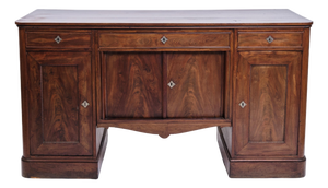 English Style Desk in Hand-Polished Mahogany, 1860s, Set of 2