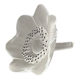 Lalique Glass Anenome Flower Paperweight For Sale