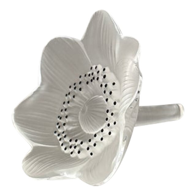 Lalique Glass Anenome Flower Paperweight For Sale