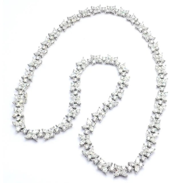 Tiffany & Co. Victoria Diamond Mixed Cluster Platinum Necklace For Sale - Image 11 of 12