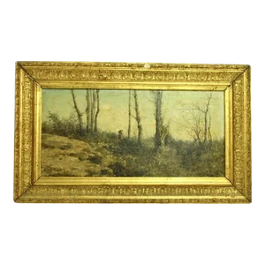 Early 20th Century Forest Figurative Landscape Framed Oil Painting by Manuel Ramos Artal
