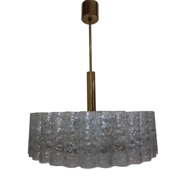 Chandelier with 32 Glass Tubes from Doria Leuchten, Germany, 1960s For Sale