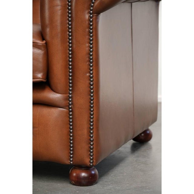 English Two-Seater Sofa in Cowhide Leather For Sale - Image 11 of 13