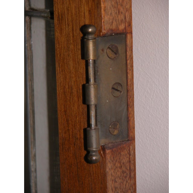 Wood Antique Arts + Crafts Mission 1913 Leaded Glass Fireplace Cabinet Ash Wood Doors - Set of 4 For Sale - Image 7 of 14