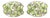 Mid 20th Century Pair of Peridot & Diamonds 14k White Gold Wide Semi Hoop Earrings For Sale