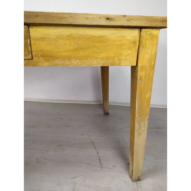 Vintage Rustic Wood Farmhouse Table For Sale - Image 15 of 18