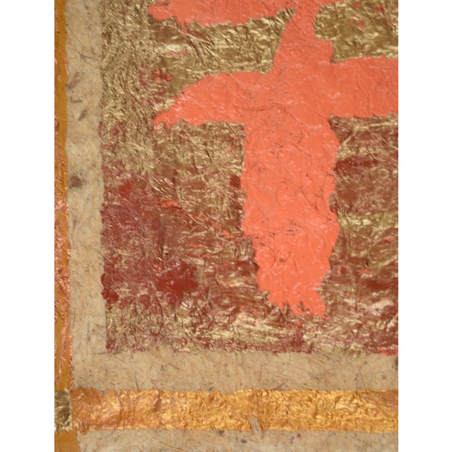 Gold "Happiness #1" Handmade Paper Composition by Marc Foster Grant For Sale - Image 8 of 12