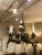 1970s 1970s Hunky Brass Rams Horn Motif Chandelier For Sale - Image 5 of 13