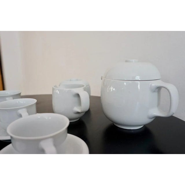 Ceramic White Round Alföldi Szaturnusz Coffee Set by Horváth László & Ambrus Éva for Alföldi Porcelángyár, 1970s, Set of 17 For Sale - Image 7 of 13