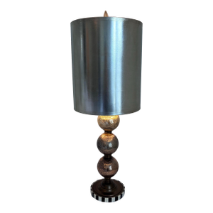 Vintage McKenzie Childs Handmade Mercury Balls With Bone Base Table Lamp