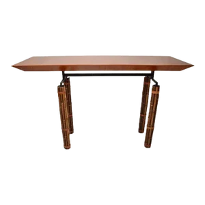 McGuire Console Table Richard Hannum Huxley Collection Faux Bamboo Cherry Wood