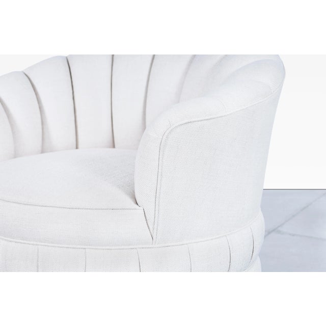 Mid-Century Modern Channel Back Swivel Lounge Chairs, 1970s For Sale - Image 10 of 12