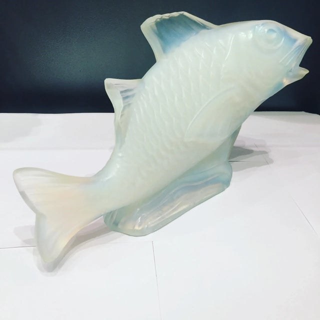 Opalescent Glass Carp Sculpture from Sabino, 1930s For Sale - Image 4 of 6