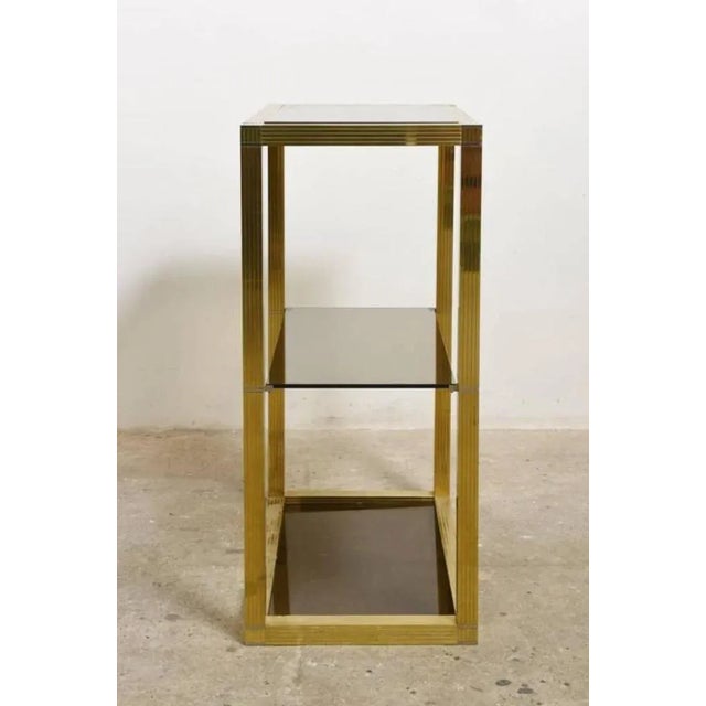 Vintage Italian Brass and Smoked Glass Vitrine, 1970s For Sale - Image 6 of 8