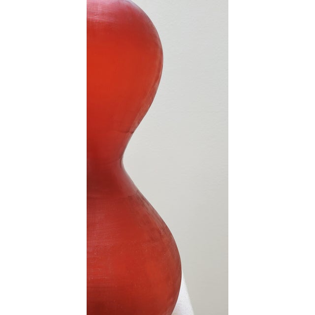 Vintage Red Biomorphic Hourglass Vase Attributed to Cristiano Bianchin For Sale - Image 4 of 6
