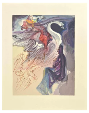 Dali, The Divine Comedy: Language of the Birds, Woodcut, 1963