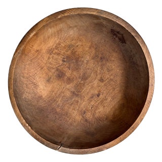 Vintage Japanese Wooden Dough Bowl, 1949 For Sale