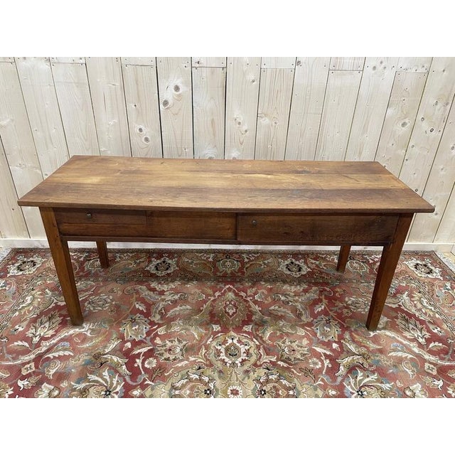 Rustic Farmhouse Table in Yette For Sale - Image 5 of 9