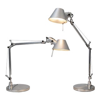 1980s Italian Artemide Tolomeo Mini Table Lamps – De Lucchi & Fassina - Pair For Sale