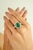 Not Yet Made - Made To Order Estate 18k Gold Hidden Halo Diamond Emerald Art Deco Ring 7 For Sale - Image 5 of 12