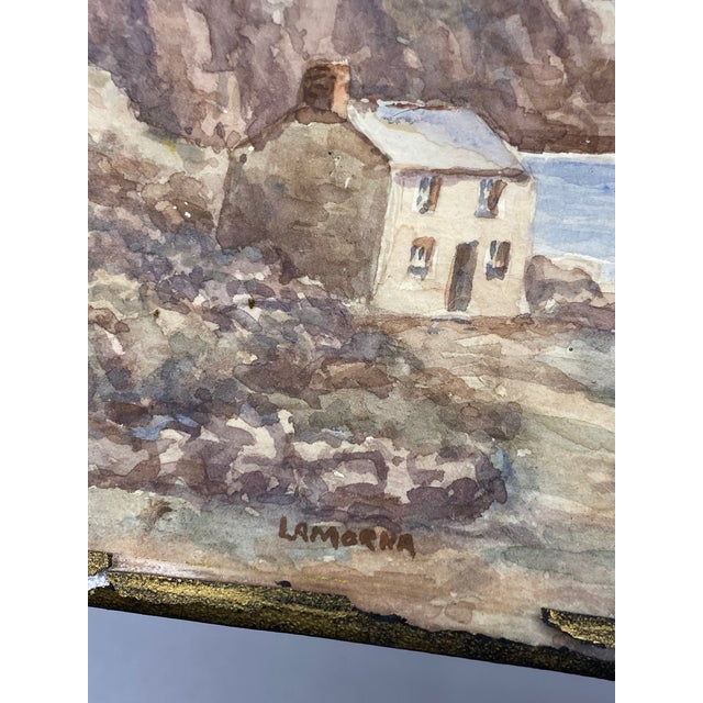 1920s Lamorna Colony Sheltered Cove Watercolor by Thomas Herbert Victor For Sale In New York - Image 6 of 13