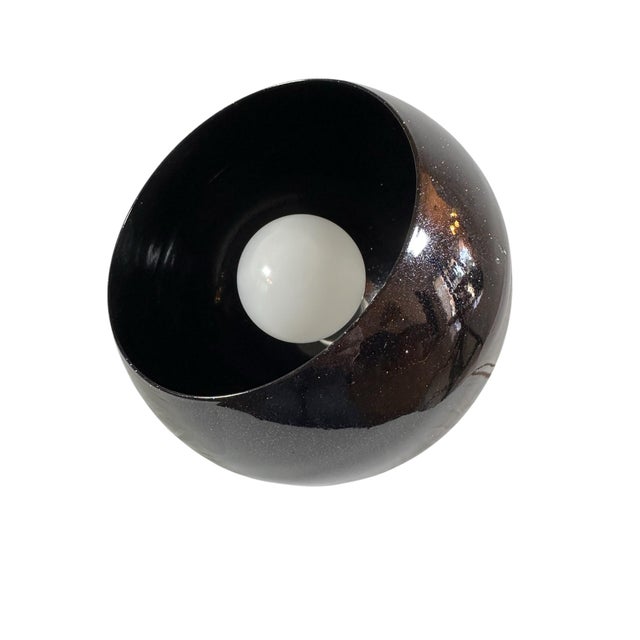 1960s Mid Century Modern Black Sparkle Powder Coat, Eyeball Pendant Lamp For Sale - Image 9 of 9