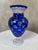 Elegant cobalt blue crystal vase crafted in the style of the renowned Bohemian crystal productions, celebrated for their...
