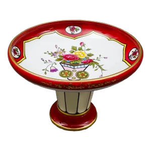 Vintage Noritake Japan Flower Basket Porcelain Footed Pedestal Compote Bowl