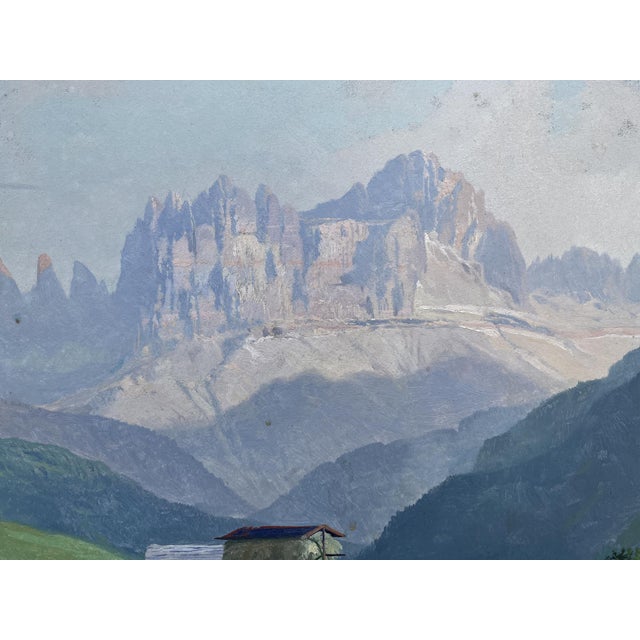 Fritz Rotter, View of the Catinaccio Rosengarten, Dolomites, Italy, Oil Painting For Sale - Image 5 of 17