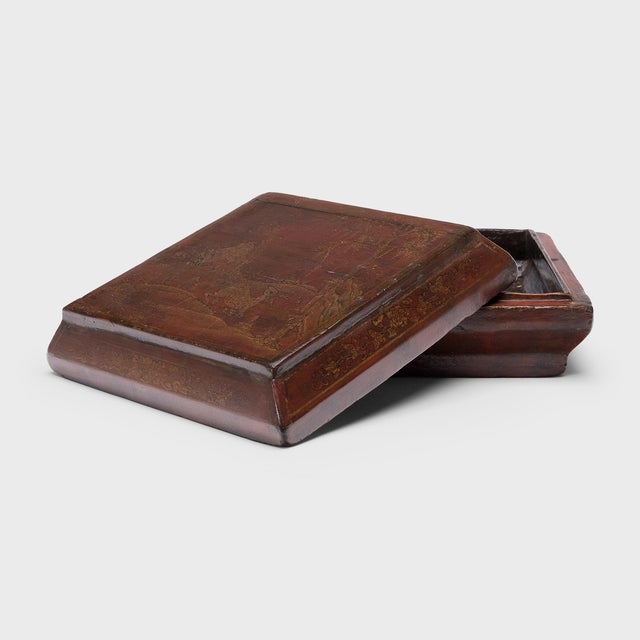 Chinese Painted Snack Box With Deer & Lingzhi, C. 1850 For Sale - Image 4 of 4