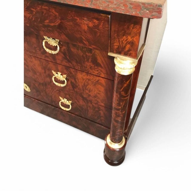 Empire French Chest in Mahogany and Marble, 1810 For Sale - Image 4 of 12