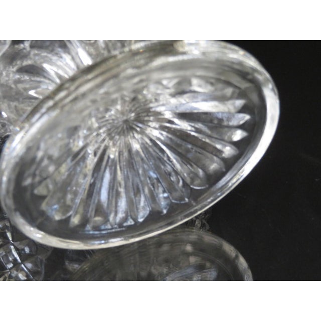 1960s Mid-Century Modern Wexford Diamond Pattern Compote Comport Footed Stemed Serving Bowl by Anchor Hocking For Sale - Image 4 of 6