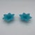 French Late 19th Century Pair of French Blue Opaline Glass Flowers For Sale - Image 3 of 4
