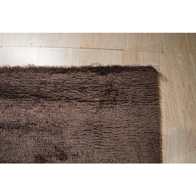 5x8 Nadia Mira Brown Abstract Modern Hand Knotted Wool Carpet Rug For Sale In New York - Image 6 of 6