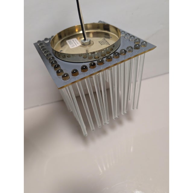 Mid 20th Century Postmodern Gaetano Sciolari Style Brass and Glass Rods Flush Mount - A Pair For Sale - Image 11 of 14