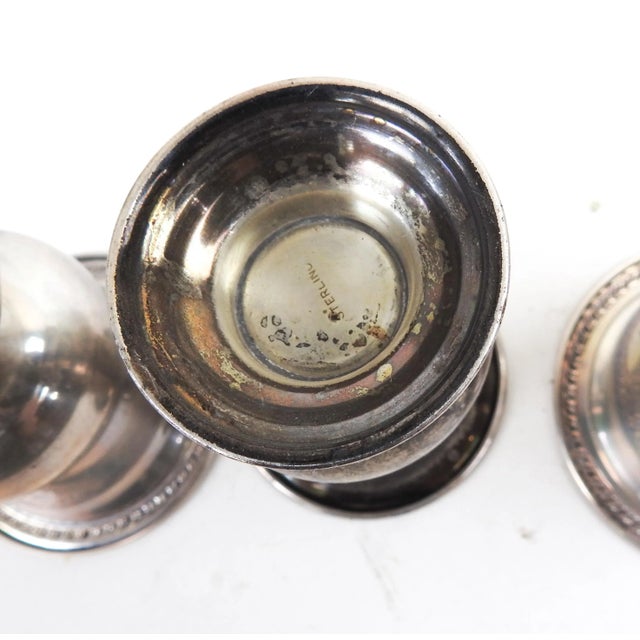 English Group of Small Mismatched Sterling Urn Match or Toothpick Holders - Set of 3 For Sale - Image 3 of 7