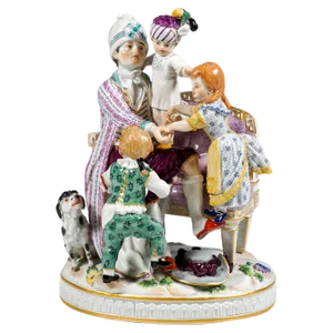 Rococo Group of the Good Father attributed to J.C. Schönheit for Meissen, 1986
