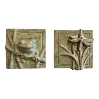Pair of California Artists Ceramic Tiles For Sale