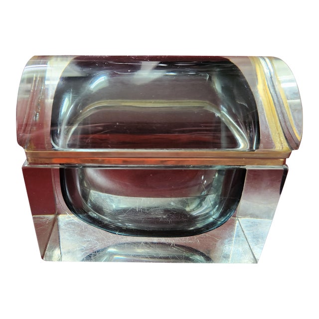 Vintage Madruzzato Murano Art Glass Trinket Jewelry Box For Sale