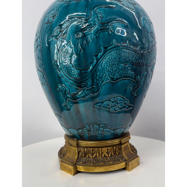 Early 20th Century Dragon Lamp With Ormolu Mounts For Sale In Houston - Image 6 of 18
