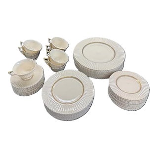 1950s Mid Century ModernLenox Fine China Pattern Crete Service for (9) - 46pcs For Sale