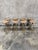 Arteriors Home Arteriors Wyndham Swivel Counter Stools Set of 8 Natural Wax Wood Vintage Brass For Sale - Image 4 of 10