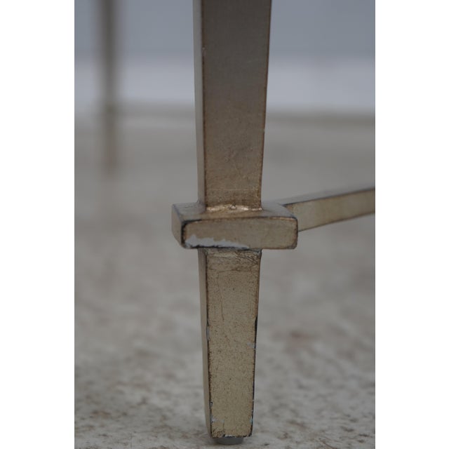 Modern Hollywood Regency Square Silver Leaf Coffee Table For Sale In Philadelphia - Image 6 of 13