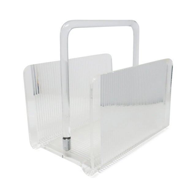 Transparent 1970s Lucite Magazine Rack For Sale - Image 8 of 8
