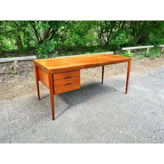Teak Desk by E.R. Hansen / Haslev for Haslev Møbelsnedkeri, 1950s For Sale - Image 10 of 12